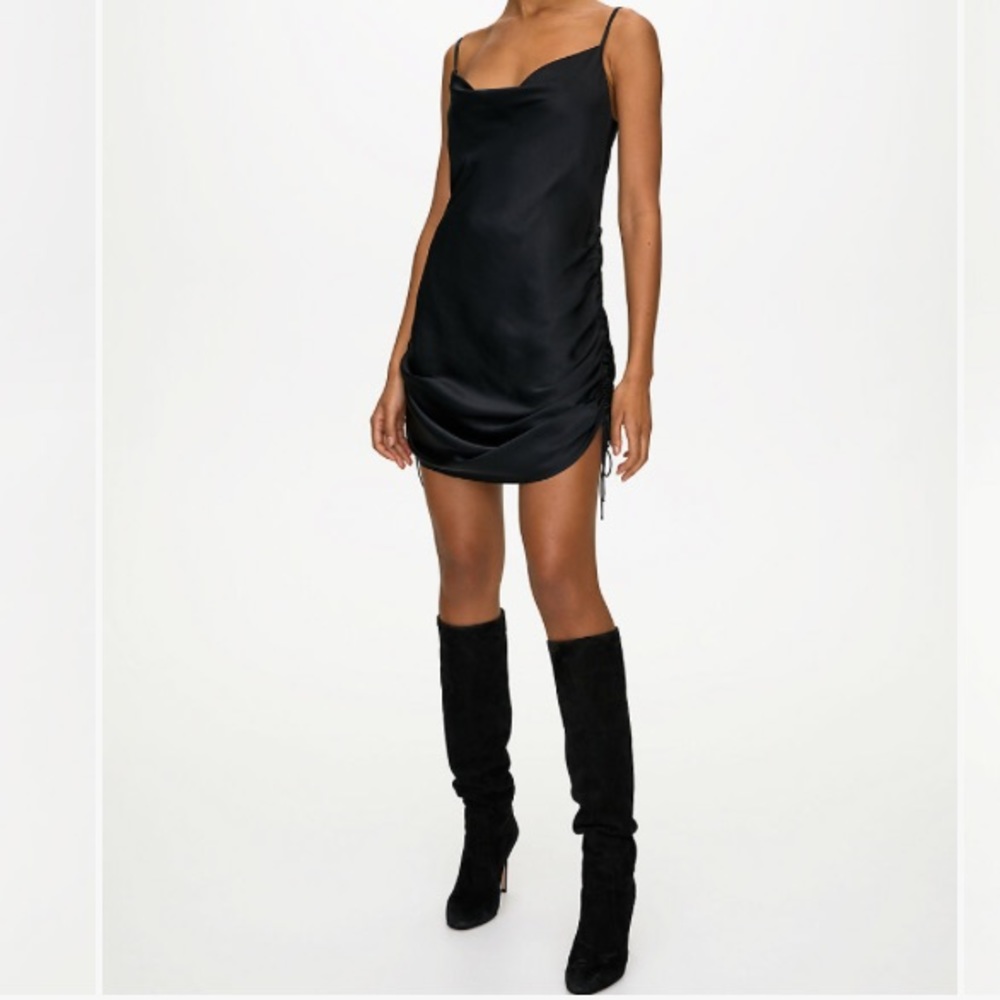 Wilfred black Only Ruched Slip Dress Medium